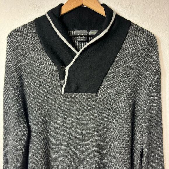 ARMANI EXCHANGE GREY BLACK LONG SLEEVE MEN SOFT MATERIALS WOOL SWEATER XL - Picture 5 of 5